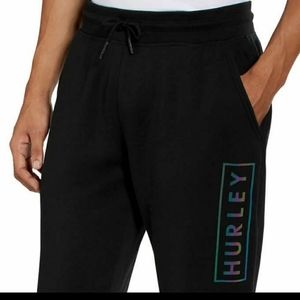 Hurley Mens Fleece Joggers Black